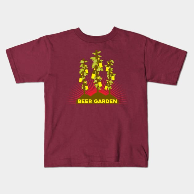 Beer Garden Kids T-Shirt by mcillustrator